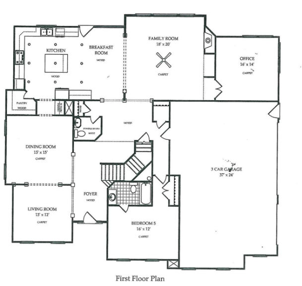 Harcrest Homes Kingsley Model -  First Floor