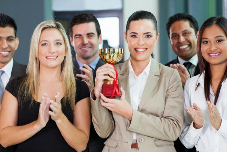 Group of people with awards at Sterling on the Lake