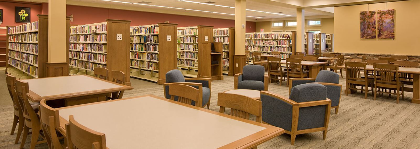 Interior picture of the Spout Springs Library