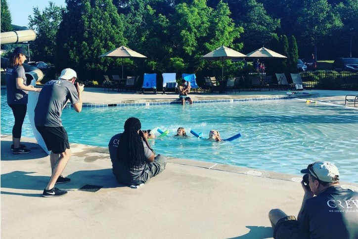 Chappel Roberts shooting a scene at Sterling on the Lake