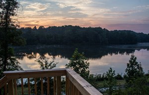 View of Lake Sterling from a balcony.