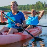 couple kayaking on Lake Sterling