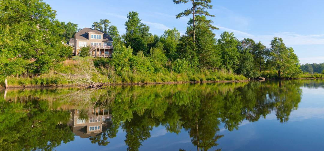 View of Harcrest Home overlooking the lake in Sterling on the Lake.