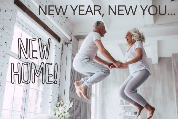 New Year, New You, New Home,  2 Active Adults Jumping on their bed