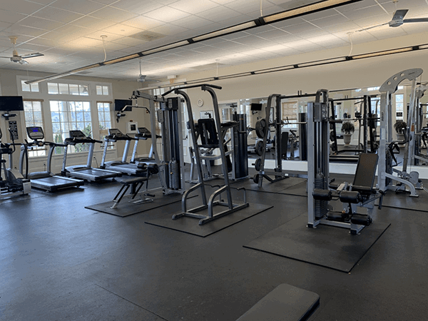 Sterling on the Lake's 24/7 gym interior picture of workout equipment.
