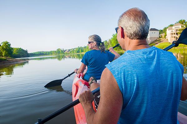 Couple kayaking on Lake Sterling.
