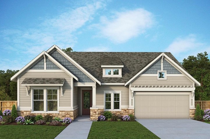 David Weekley Homes Henshaw floorplan Elevation A in The Retreat at Sterling on the Lake