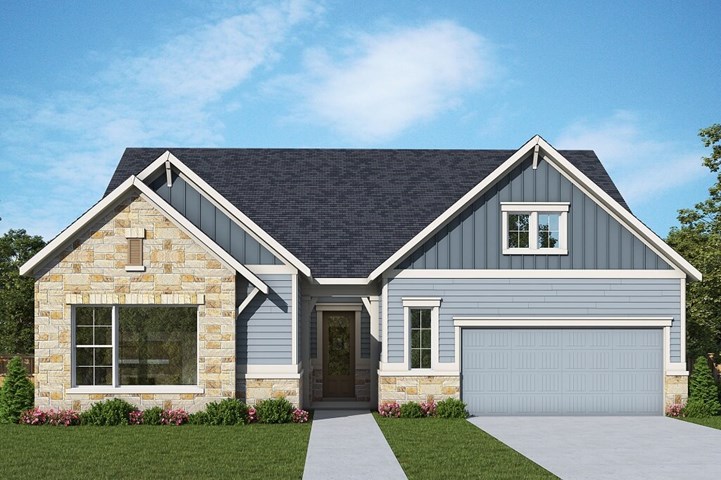 David Weekley Homes Lockview floorplan Elevation A in The Retreat at Sterling on the Lake