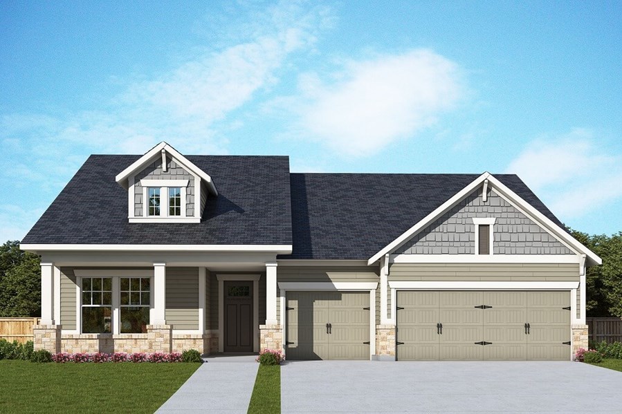 David Weekley Homes Meadowhill floorplan Elevation A in The Retreat at Sterling on the Lake