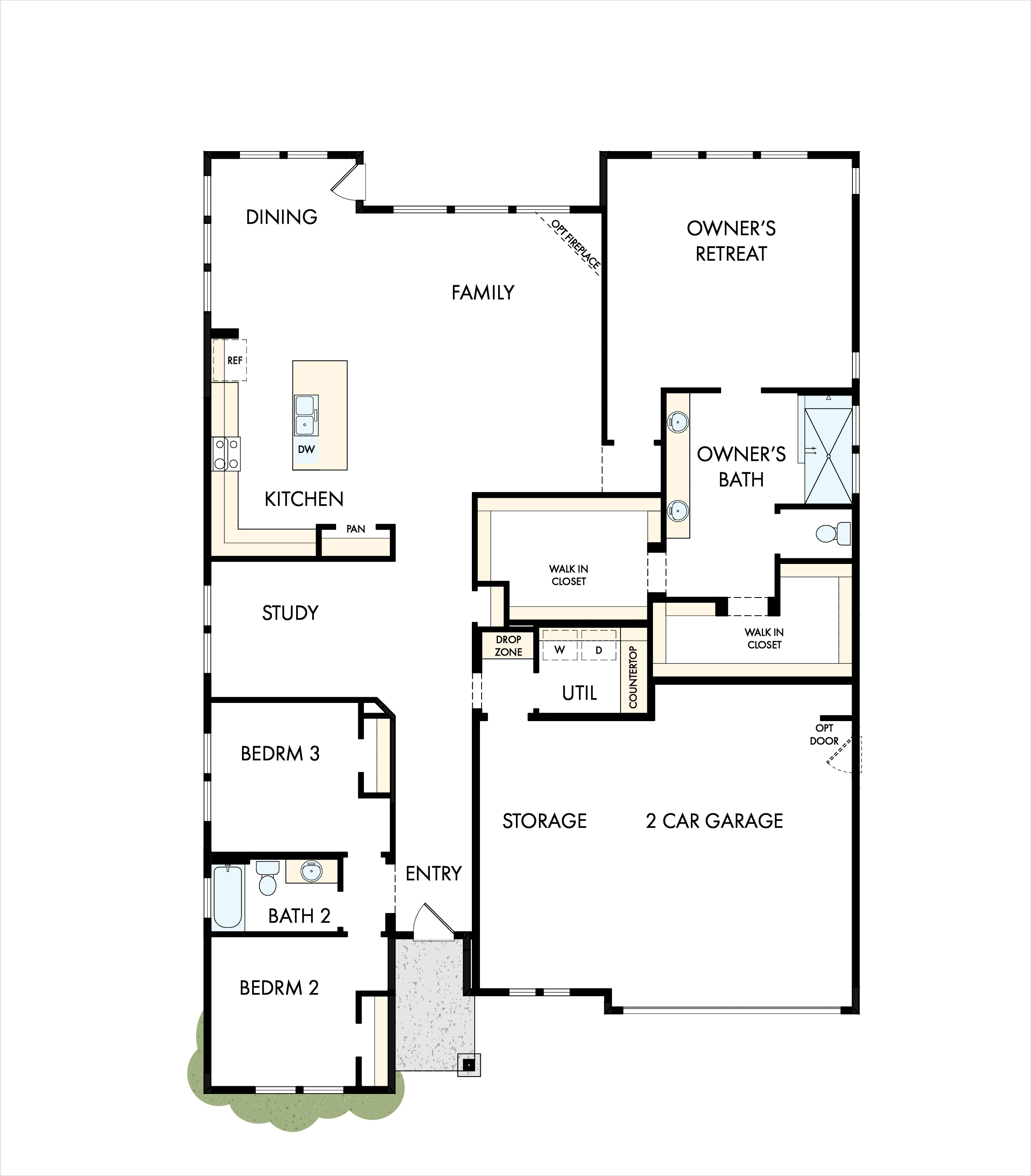 Henshaw first floor by David Weekley Homes in The Retreat at Sterling on the Lake