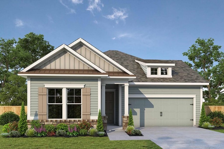 The Baymeadow, exterior , from Encore by David Weekley Homes at Sterling on the Lake's 55+ neighborhood, The Retreat