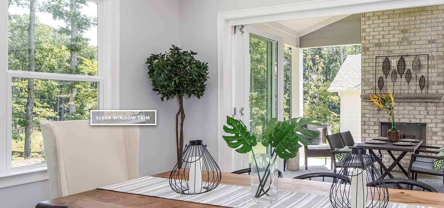 Sleek window trim in luxury home