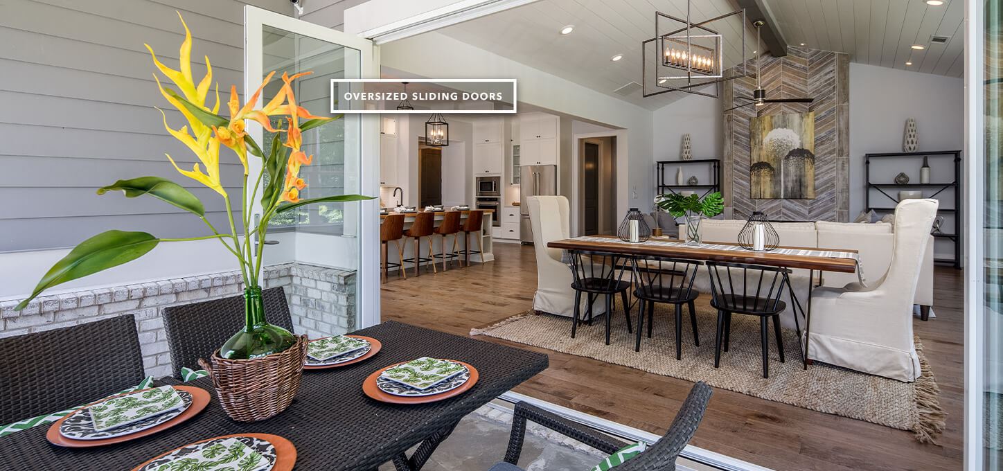 Oversized sliding door to outside space