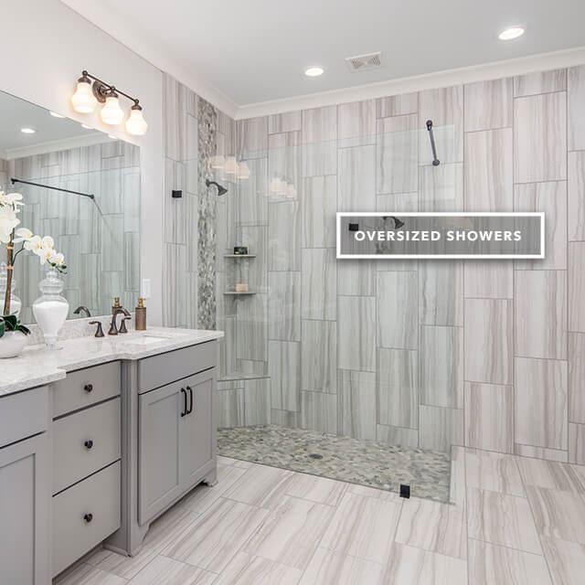Oversized shower in luxury home