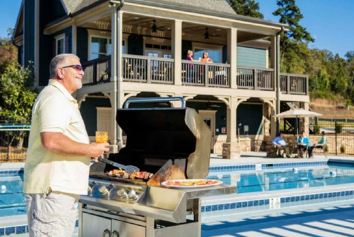 The Lodge pool area barbeque