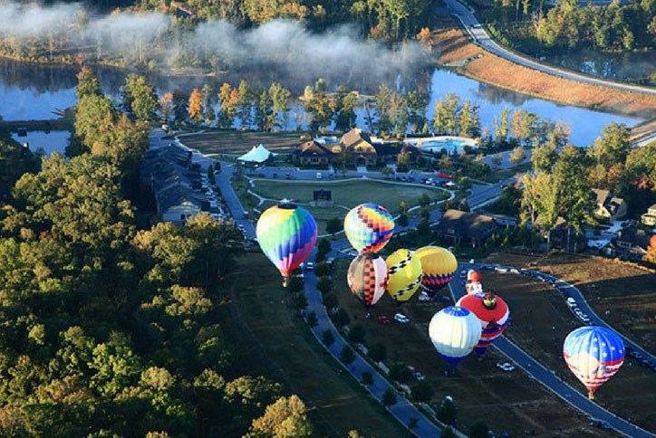 Aerial view of balloon festival