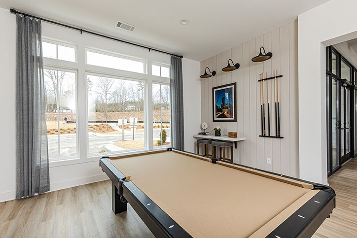 Pool table at The Retreat Clubhouse in Sterling on the Lake