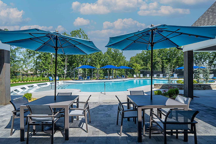 Swmming pool and deck at The Retreat in Sterling on the Lake